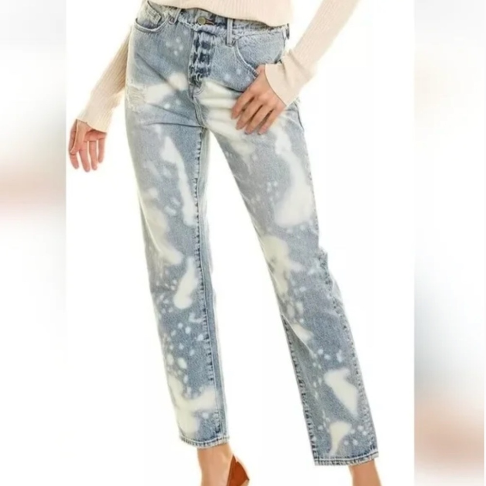 Good American Good Vintage Released Waistband Bleached Straight Leg Jeans 6/28